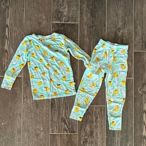 Posh Peanut Light Blue Rubber Duck Pajama Set